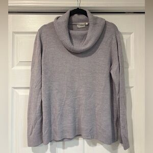 CANDA C&A Women's Soft Gray Cowl Neck Sweater